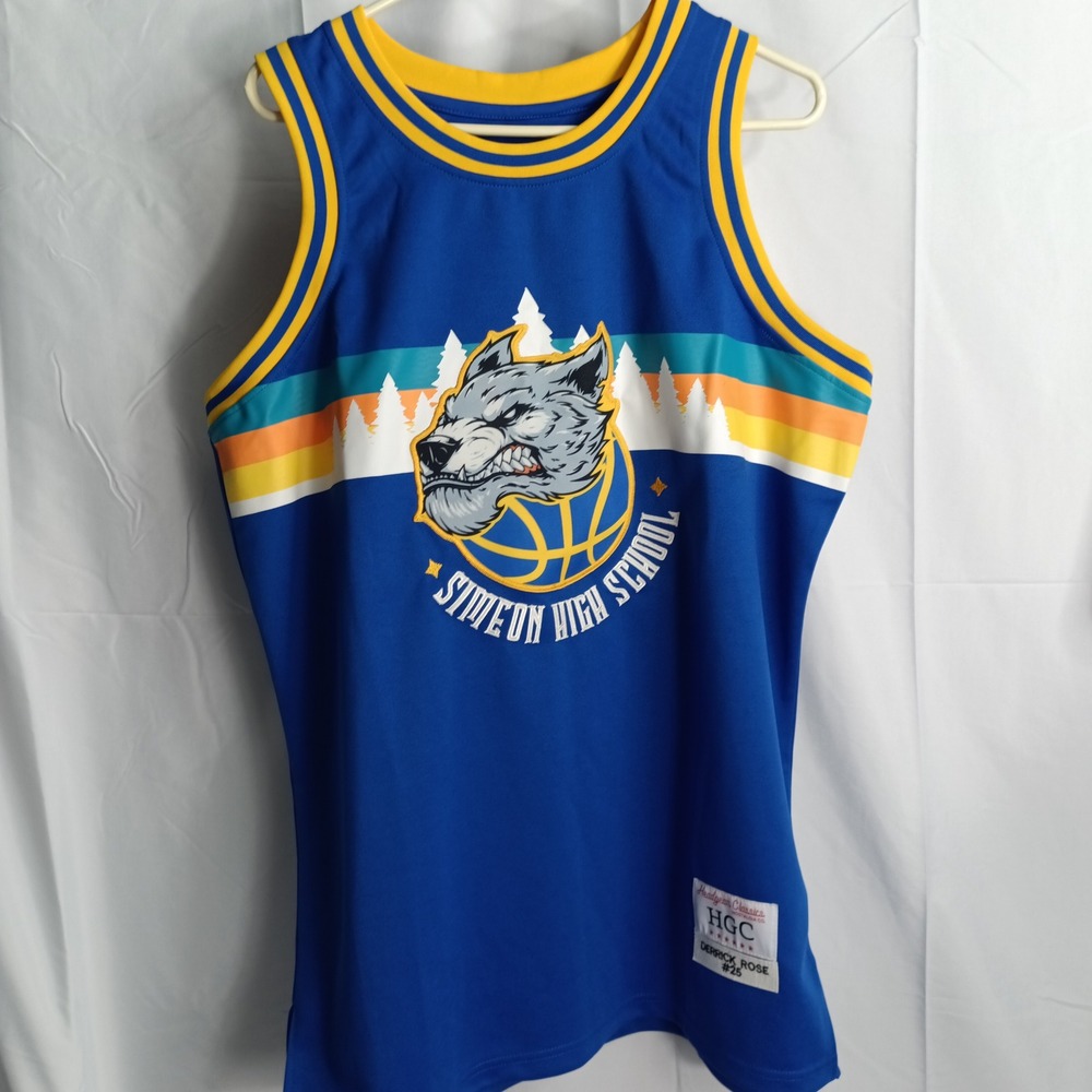 Headgear Classics Derrick Rose Simeon High School Jersey Blue XL #25 Basketball
